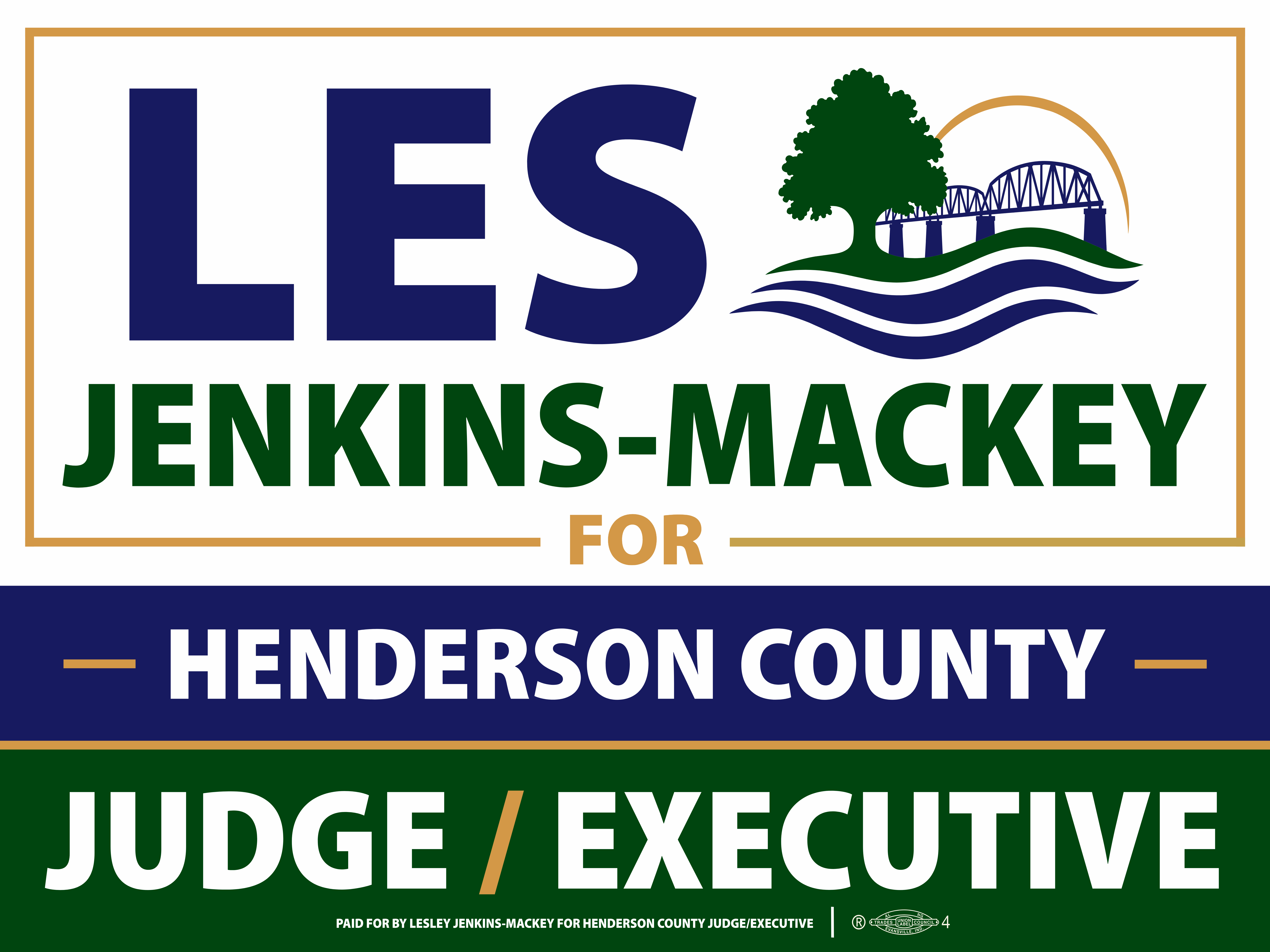 Les Jenkins-Mackey for Henderson County Judge/Executive yard sign